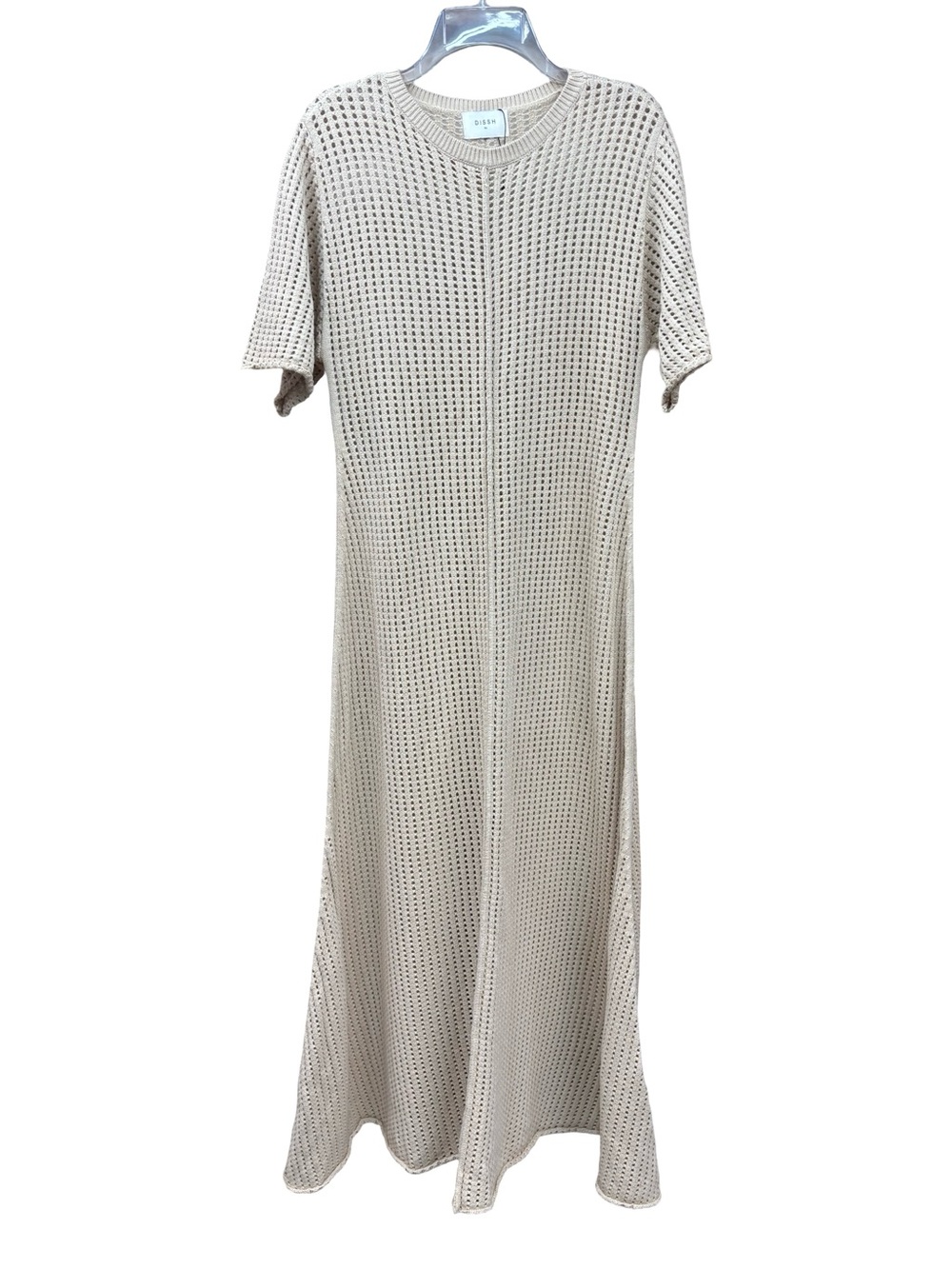 DISSH Beige Open-Weave Knit Maxi Dress XL NWOT